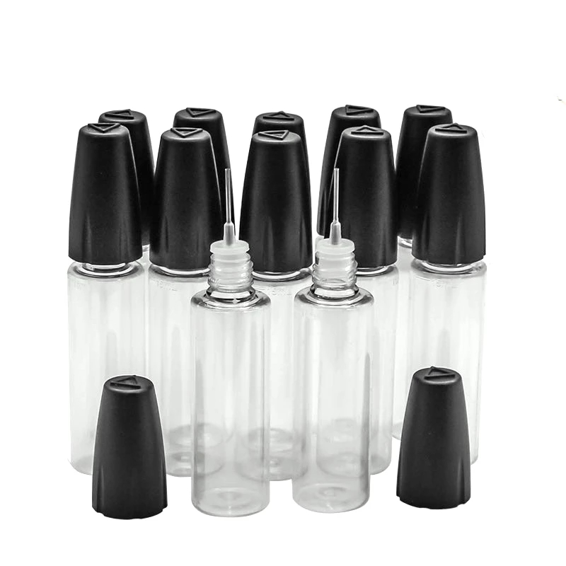

10ML 15ML PET Clear Needle Bottle with Long Thin Tip Dropper For oil Accessories E Liquid
