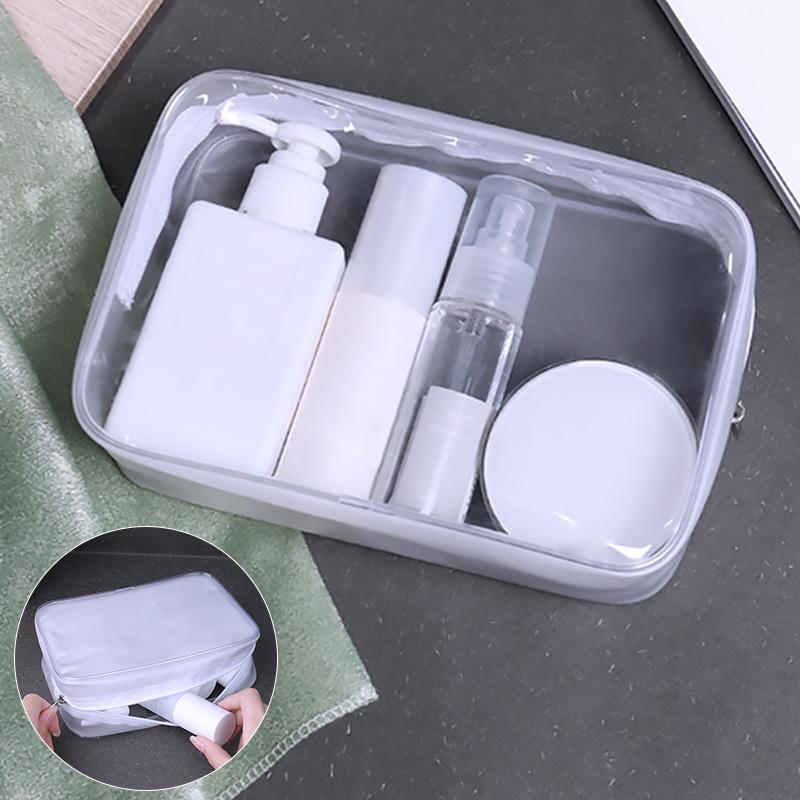 

Storage Bags Transparent PVC Travel Organizer Clear Makeup Bag Beautician Cosmetic Beauty Case Toiletry Wash