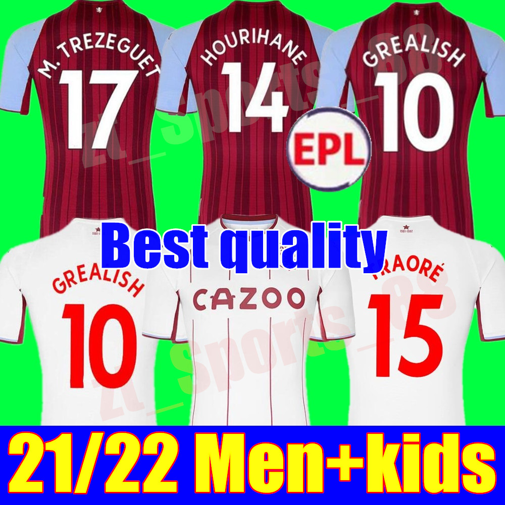 

21 22 Aston Soccer Jerseys villa GREALISH BUENDÃA TRAORE BARKLEY home away Football Shirt 2021 2022 WATKINS WESLEY GHAZI M.TREZEGUET McGINN, Black;yellow