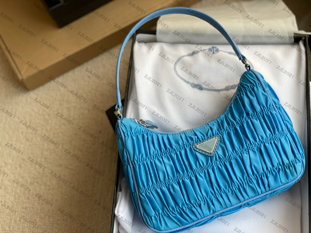 

Women's luxurys designers bags retro pleated armpit bag fashion retro nylon one-shoulder portable Sac pour femmes