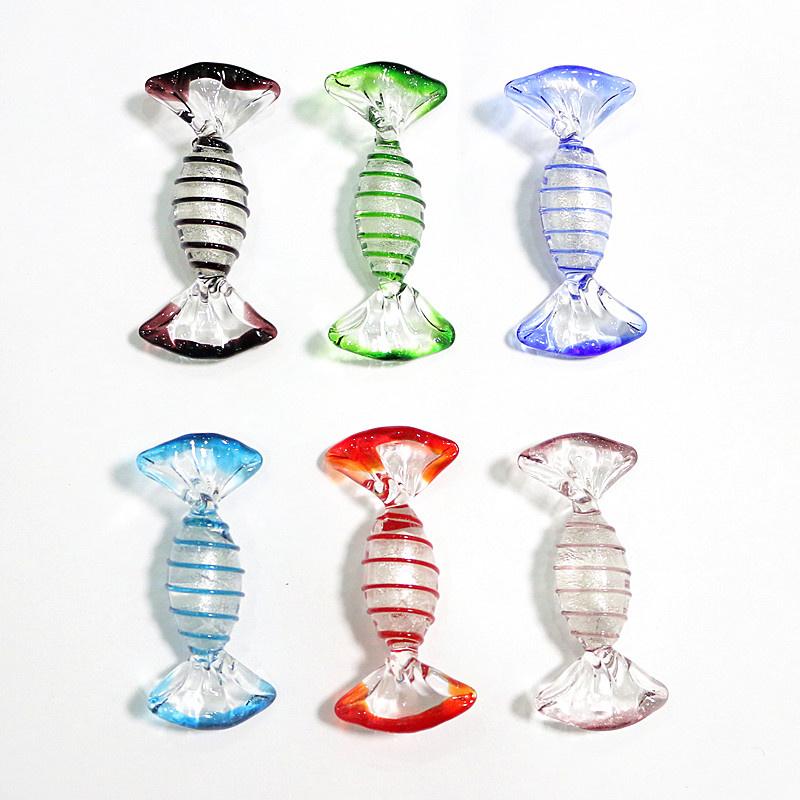 

Decorative Objects & Figurines Artificial Colorful Murano Christmas Glass Candy Ornaments For Home Party Wedding Xmas Festival Decor Silver