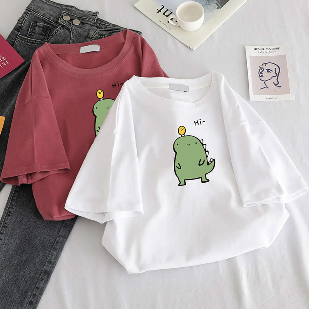 

Short sleeve t-shirt female summer 2021 new Korean loose thin simple casual versatile student super fire CEC top, Black;brown