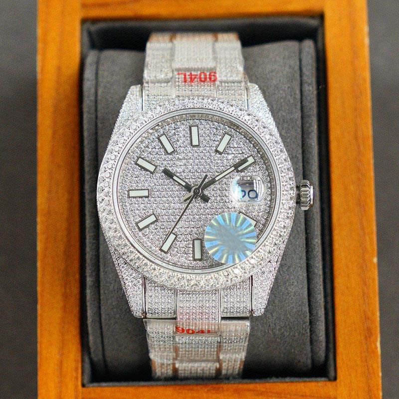 

Fashion Diamond Watch Mens Watches Automatic Mechanical WristWatch Stainless Steel Strap 40mm Sapphire Mirror High Quality Waterproof Gift WristWatches, Color 6