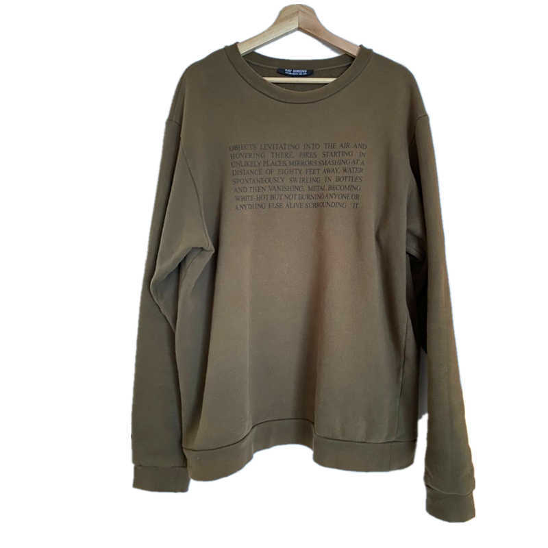 

Men' Hoodies High street: RAF simons2005 season artistic Vintage printed wash sweater, Dark brown