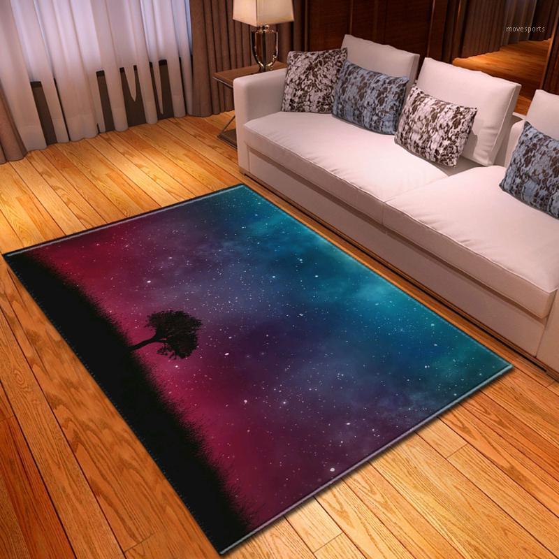 

Carpets Modern Living Room Carpet Non Slip Home Decorative Night Scenery Kids Bedside Area Rugs Floor Mat Dining Table And1, No-1
