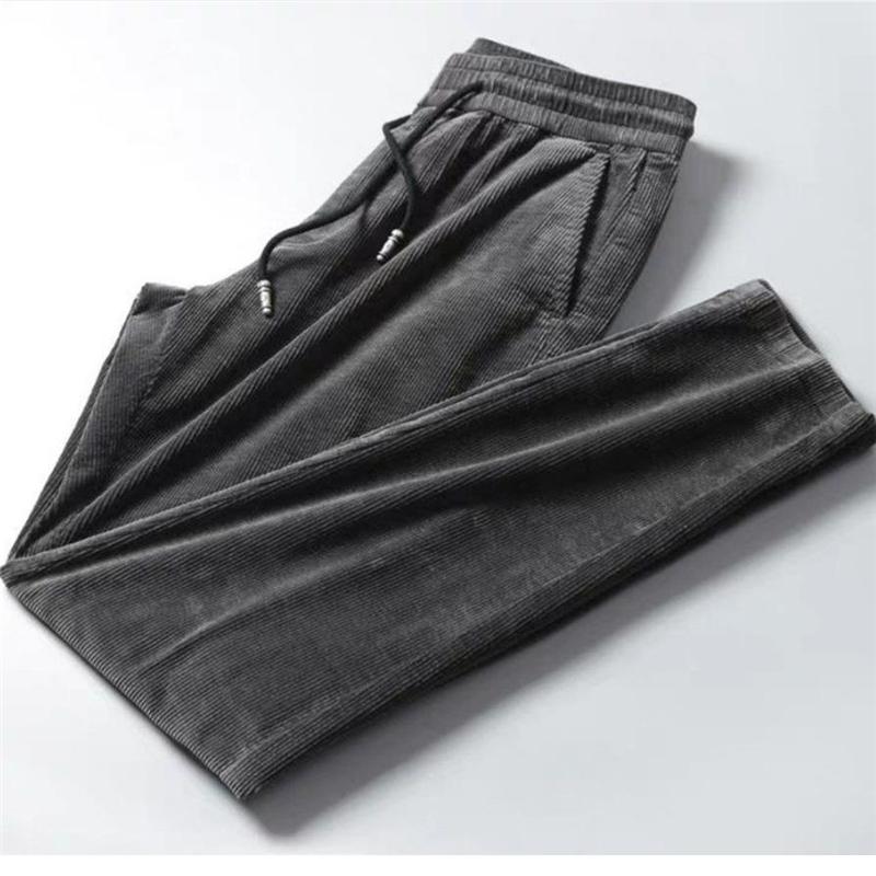 

Men's Pants Corduroy Men Spring Autumn Fashion High Street Straight Trousers Loose Pocket Leisure Outdoor Sport Clothes, Black