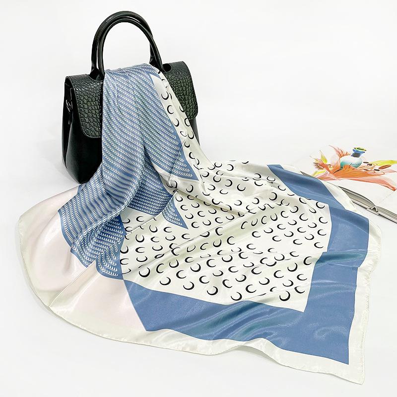 

Scarves Fashion Silk Square Scarf For Women Neck Hair Tie Band Bag Warp Soft Neckerchief Hijab Headscarf Female Foulard 90*90cm