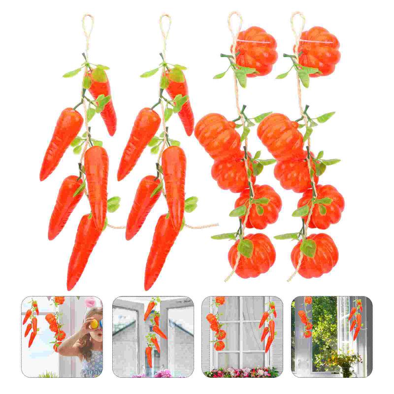 

Party Decoration 4pcs Vegetable Hanging String Fake Ornaments Restaurant Props