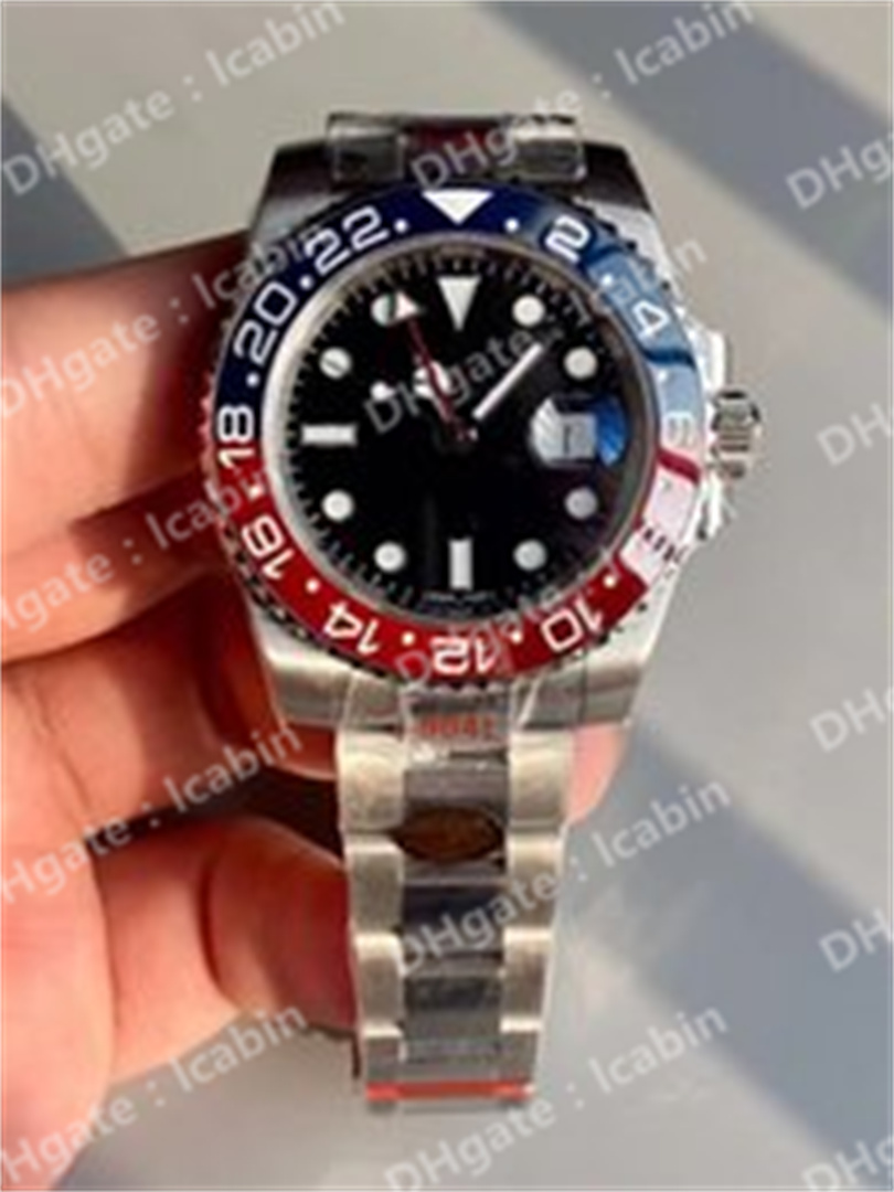 

N V11 men's watches 40x13mm GMT 3186 automatic mechanical movement Montre DE Luxe 904L bidirectional ceramic rotating bezel, Slivery;brown