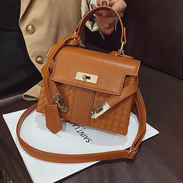 

Factory wholesale leather women shoulder bag Simple Joker stitching handbag Vintage leathers messenger bags Elegant woven handbags