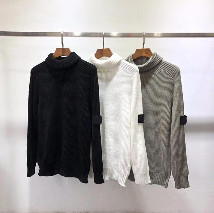 

21SS STONE Spring ISLAND Long sleeve Tees embroidered round logo men women Turtleneck Sweater couple Sweater Pullover 022808