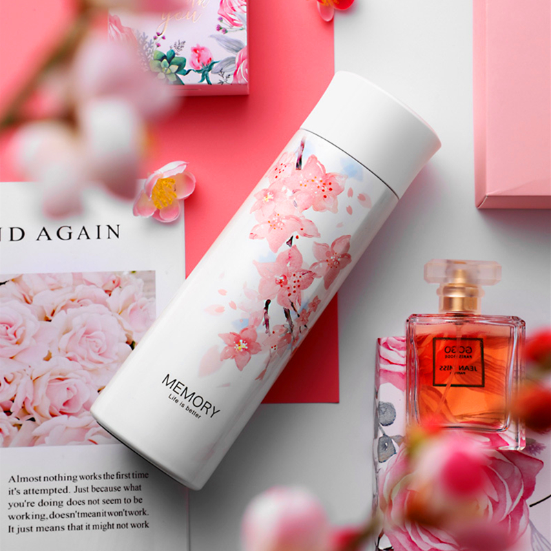 

Starbucks Cherry Blossom Stainless Steel female student portable lovely girl heart online celebrity ins ladies cup 15.2OZ