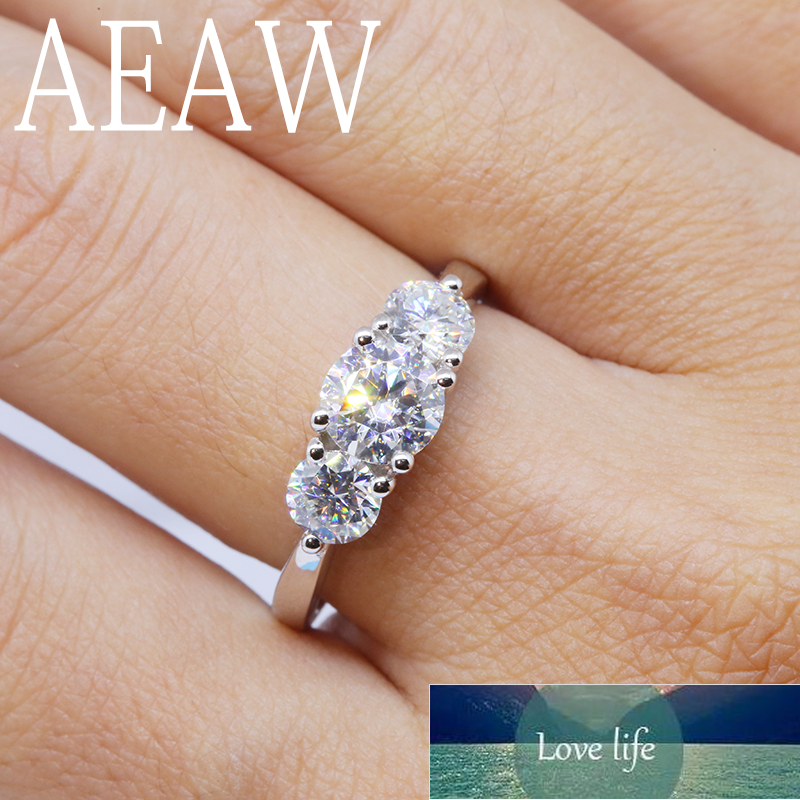 

AEAW 2ctw 6.5mm Round Cut Engagement&Wedding Moissanite Diamond Ring Double Halo Ring Platinum Plated Silver Factory price expert design Quality Latest Style