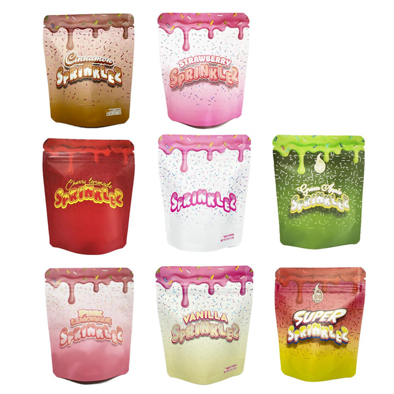 

packing resealable Edible Packaging Plastic bags Sprinklez 3.5 gram Gummies Mylar Sealing Retail package Bag pack
