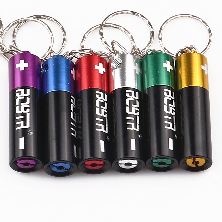 

Creative keychain Metal pipes tobacco battery pipe multi color aluminum mini cross border smoking straight type