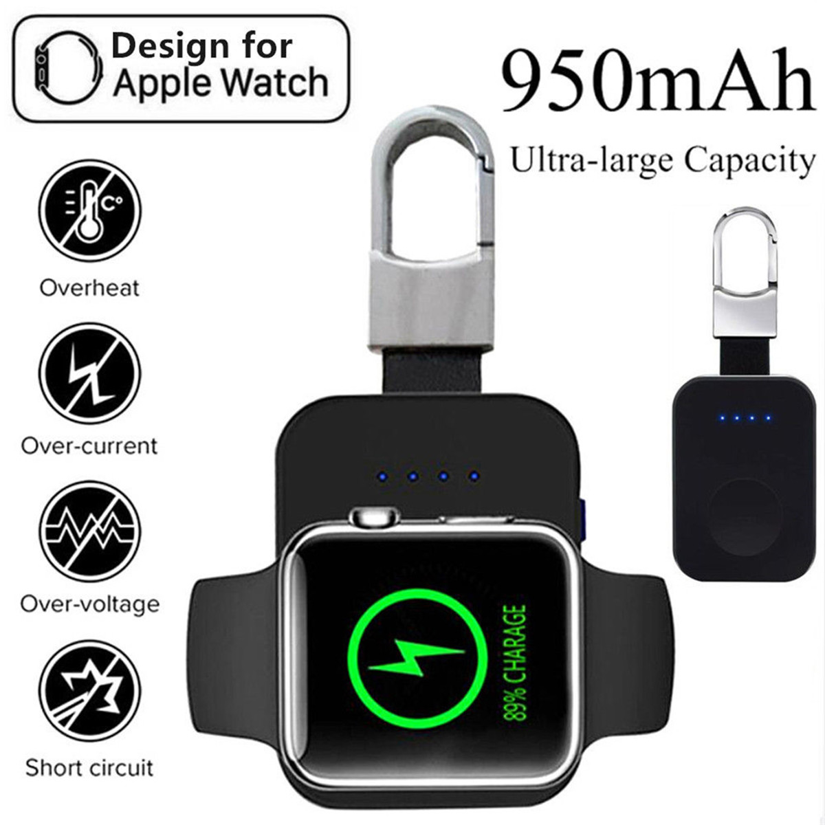 

Qi Wireless Charger 950mAh External Battery Charger For Apple Watch i-Watch 2 3 4 5 6 Wireless Charger Portable Power Bank For iwatch