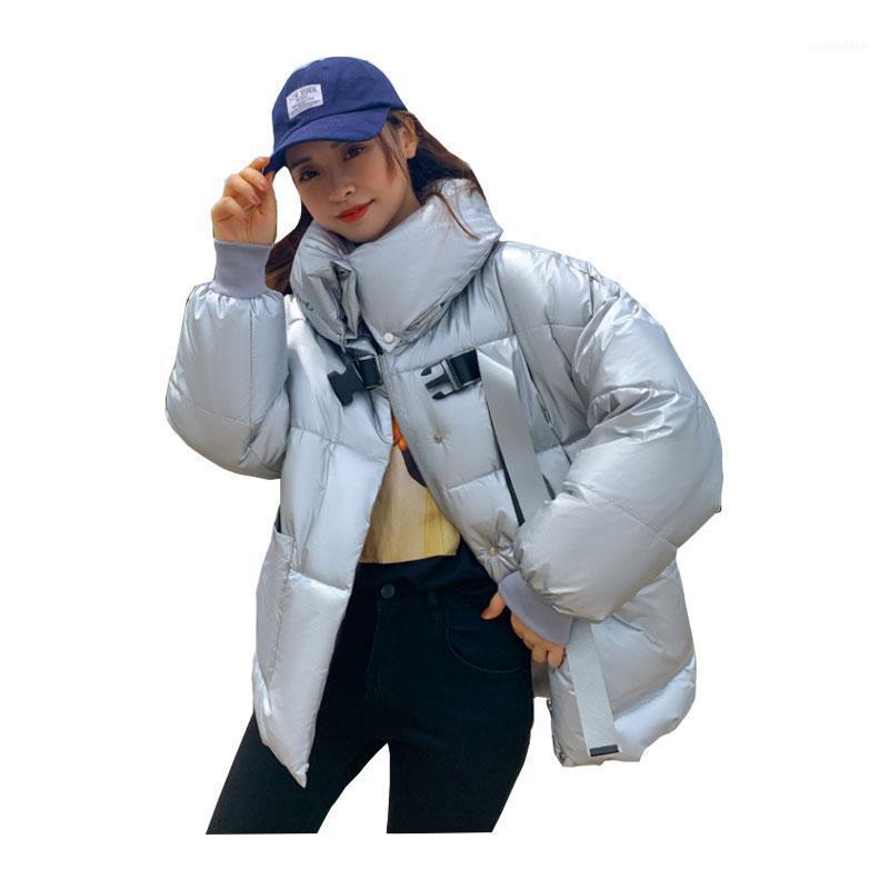 

Women's Down & Parkas Women Short Winter Jacket Student Wide Loose Glossy Hooded Windproof Oversize Cotton Padded Outwear Coat1, Orange