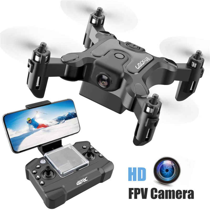 

V2 Mini Drone HD Camera Hight Hold Mode RC Quadcopter RTF WiFi FPVQuadcopter Follow Me RC Helicopter Quadrocopter, Black
