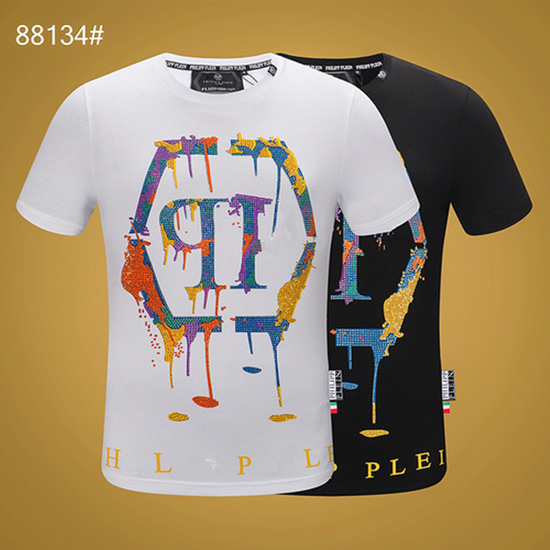 

Designer Mens PP Skull Diamond t shirts Short sleeve Brand Spring and Summer high O-Neck Quality Skulls TShirt tees phillip plain p88134, A856