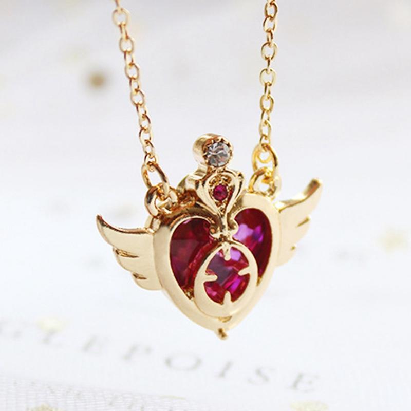 

Beautiful Girl Hearts Wing Necklace Chain Of Clavicle Female Charm Fashion The Girl Heart Chain Necklace Party Gift Ball