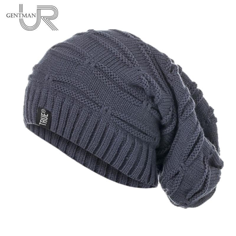

Berets True Letter Winter Hat Long Size Knitted Cap High Quality Casual Beanies For Men & Women Solid Bonnet, Black