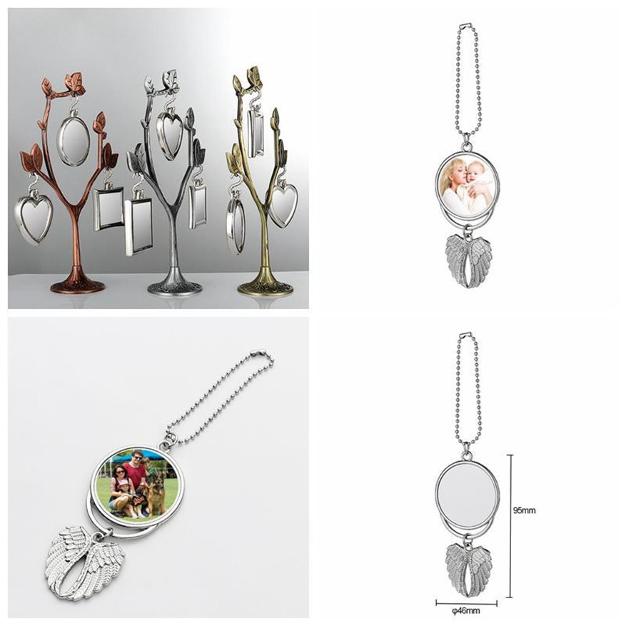 

Sublimation Blanks Car Ornament Decorations Angel Wings Shape Blank Hot Transfer Printing Consumables Supplies Christmas Party Gift