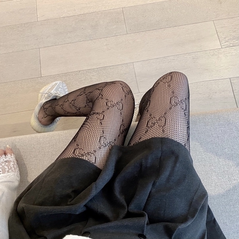 

Sweet candied scarlet letter G sexy fishing net stockings women's long tube spring and autumn thin black pantyhose, Blue