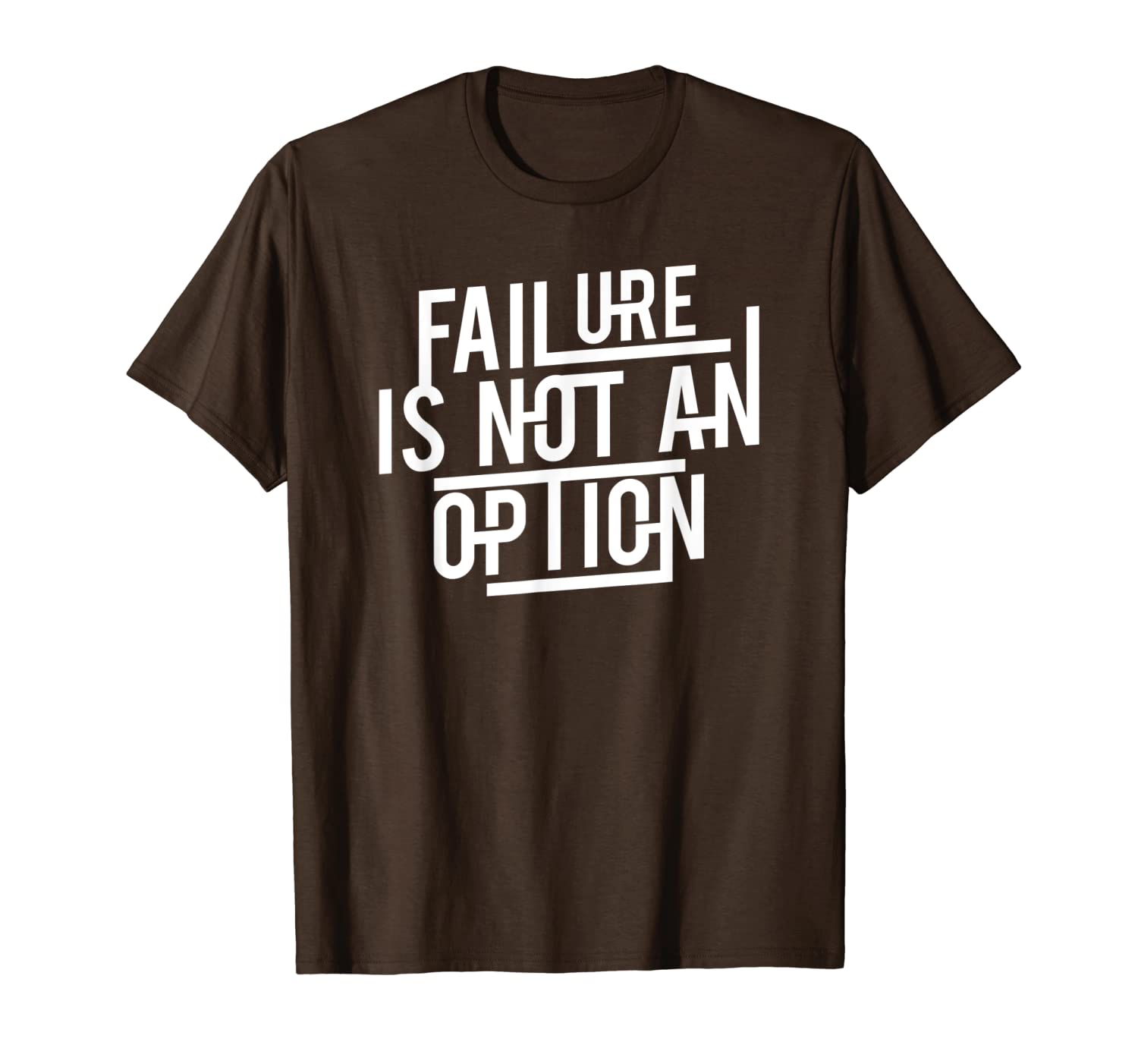 

failure is not an option motivational t-shirt, White;black