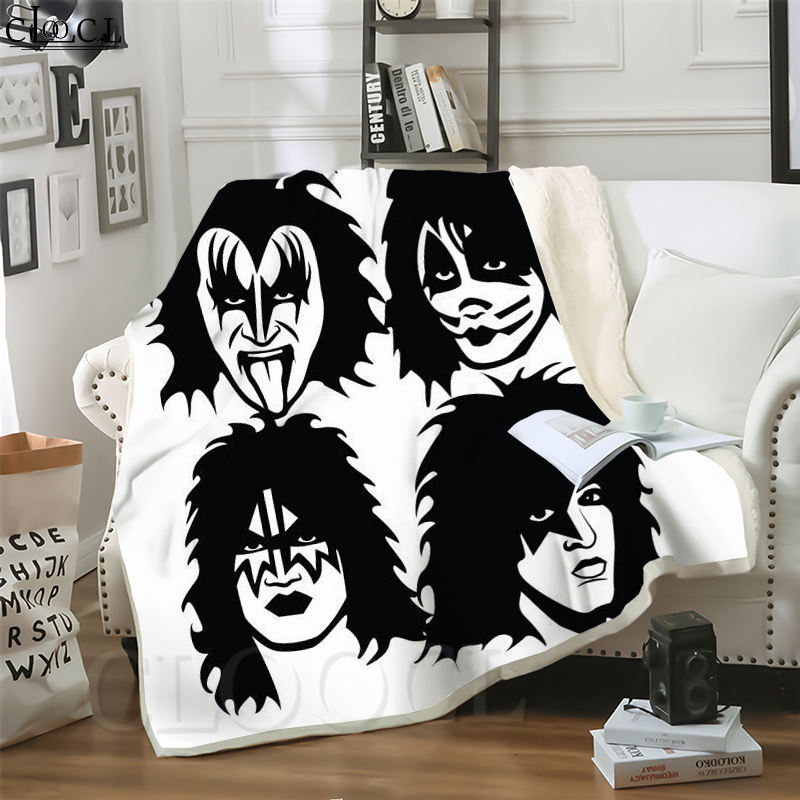

CLOOCL Hot Punk Rock Kiss Band 3D Print Harajuku Air Conditioning Blanket Teens Bedding Throw Blankets Plush Quilt