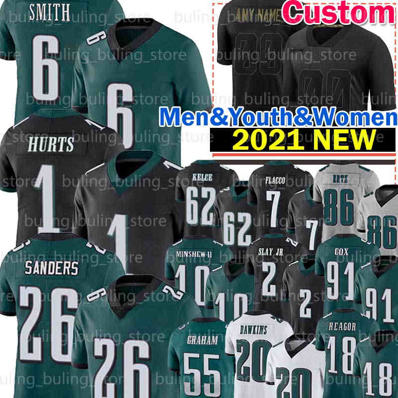 

DeVonta Smith Football Jersey Jalen Hurts Miles Sanders Brandon Graham EaglesFletcher Cox Slay Gardner Minshew II PhiladelphiaJason Kelce Mailata Goedert, Men jersey