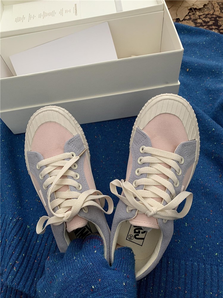 

Color Mixed Woman Canvas Shoes Casual Fashion Lovely Female Student Rentals Up Japanese Korean Apartments 2021 New Low Spring 4tav