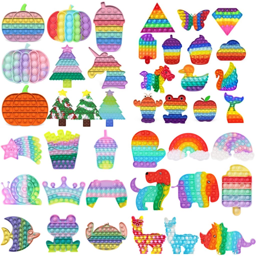 

Christmas Tree Shape Push Up Bubble Kids Fidget Toy Party Favor Adult Pumpkin Antistress Hand Squishy Sensory Toys 2021