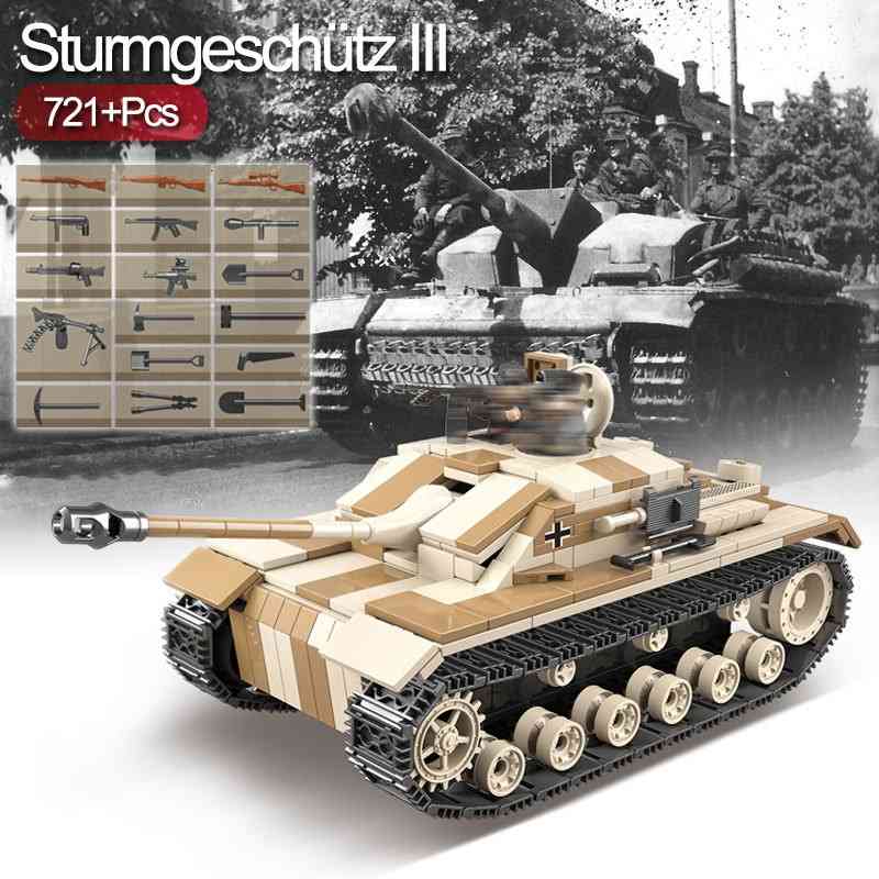 

Military Tank IV III Bricks Set Compatible WW2 Building Blocks Soldiers Weapons Army Figures Kids Toys for Children Gifts 1008