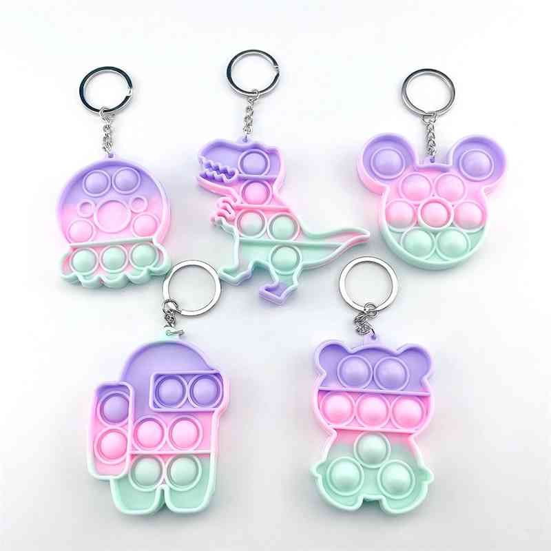 

Macarone bubble pendant key chain rat killing pioneer silicone Mini decompression toy