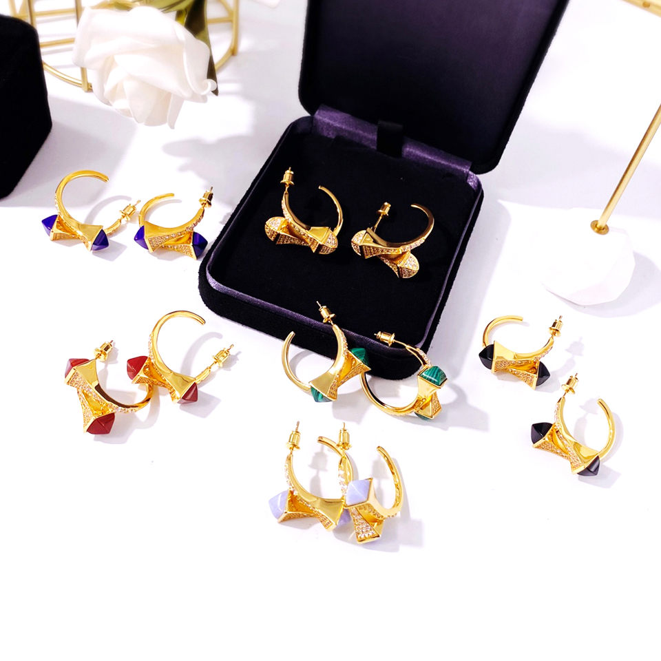 Fashion Gold Hoop Earrings Charm Lady Women Party Wedding Lovers Gift Engagement Jewelry For Bride Accessories With Jewelry Pouches Pochette Bijo-image-754151270