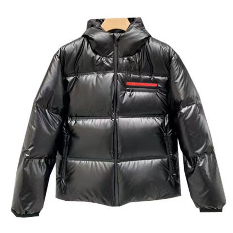 

Women's down jacket, designer stormsuit, luxury hooded bright leather women's sweater, winter outdoor warm and wind resistant lovers' same clothing wholesale, Pink