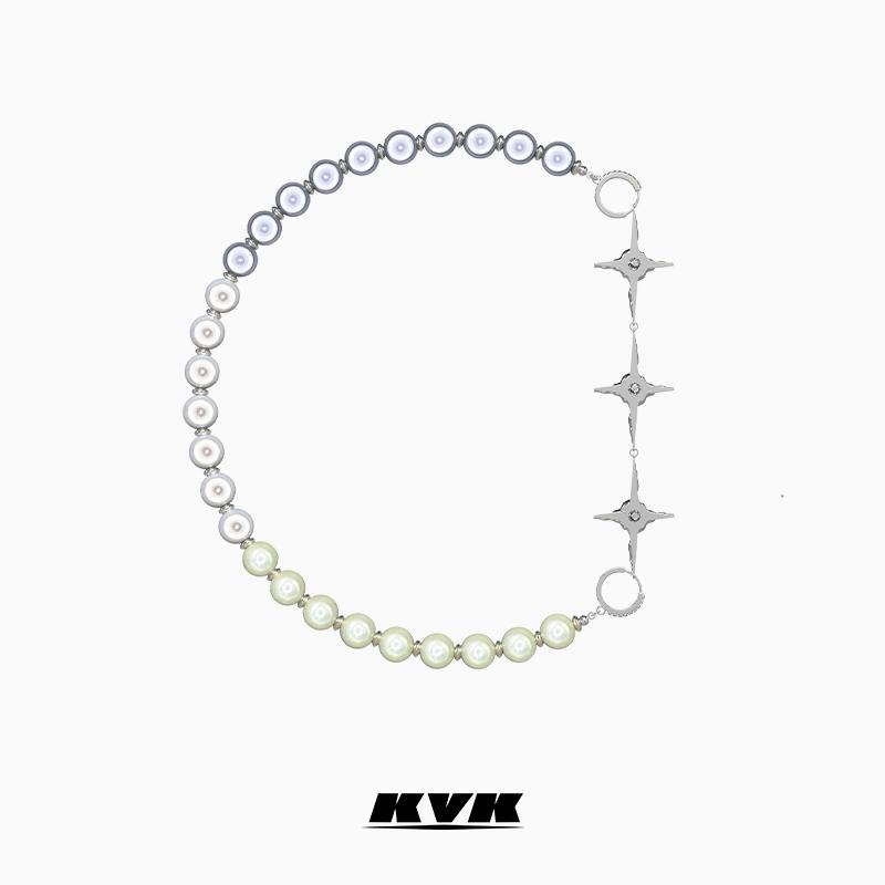 

Chokers KVK Splicing Necklace Female Collarbone Chain 2021 Fashion Crowd Design Sense Simple Net Red Jewelry Accessories