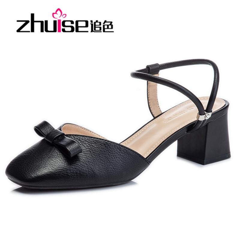 

Spring and summer 2021 new fashion sandals thick heel Baotou casual women's shoes manufacturers direct one foot pedal shoes, Beige