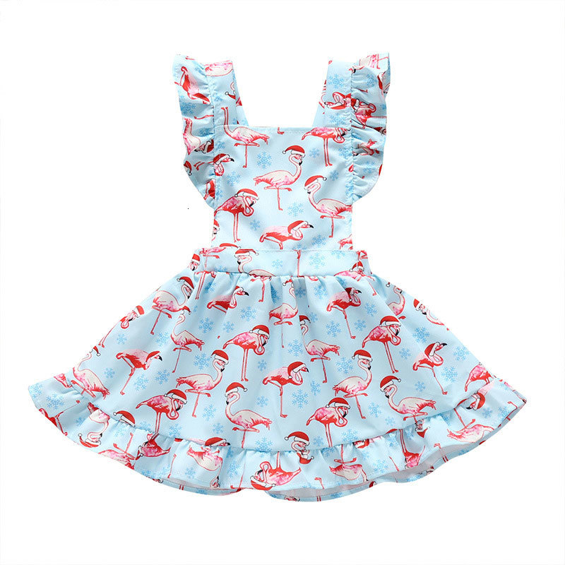 

2021 New Cartoon Print Summer Baby Girl Cotton Sleeve Newborn Birthday Cute Toddler Clothes 6-24months L62g, Light blue