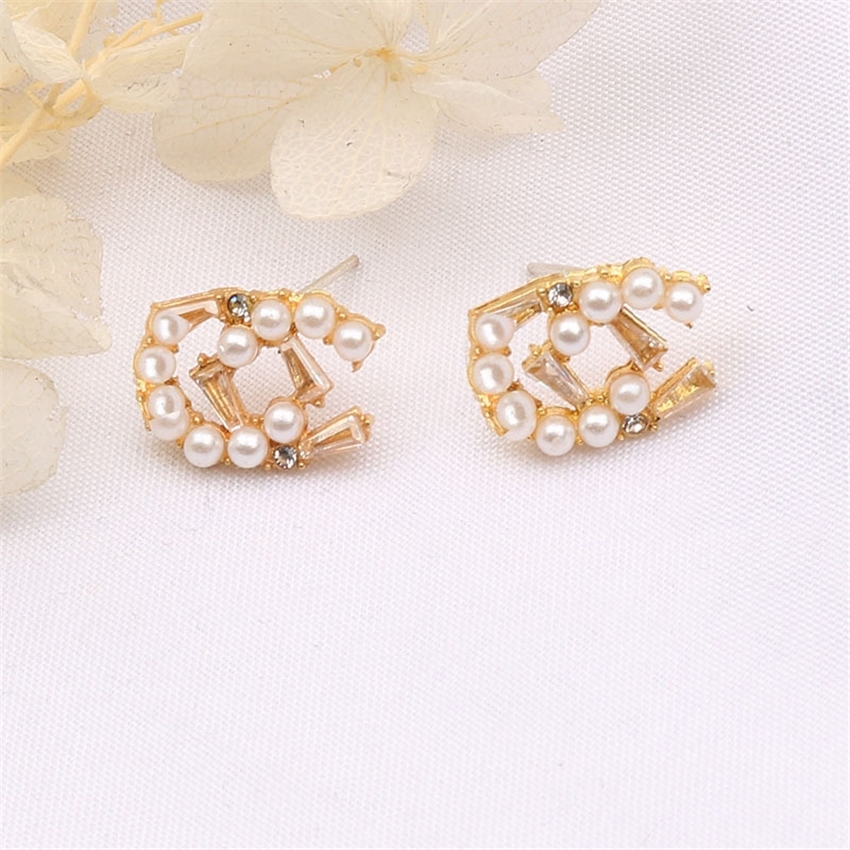 

Korean style pearl inlaid diamond earrings women's small fragrance net red Earrings 2021 new trend fashion temperament Earringsv2QGVg, Golden