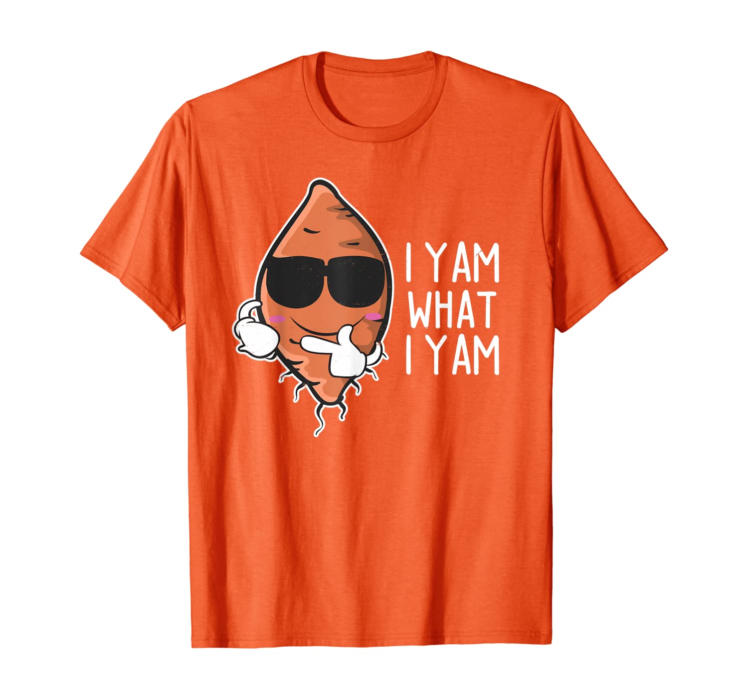 

I Yam What I Am Funny Sweet Potato Thanksgiving Pun Gift T-Shirt, White;black