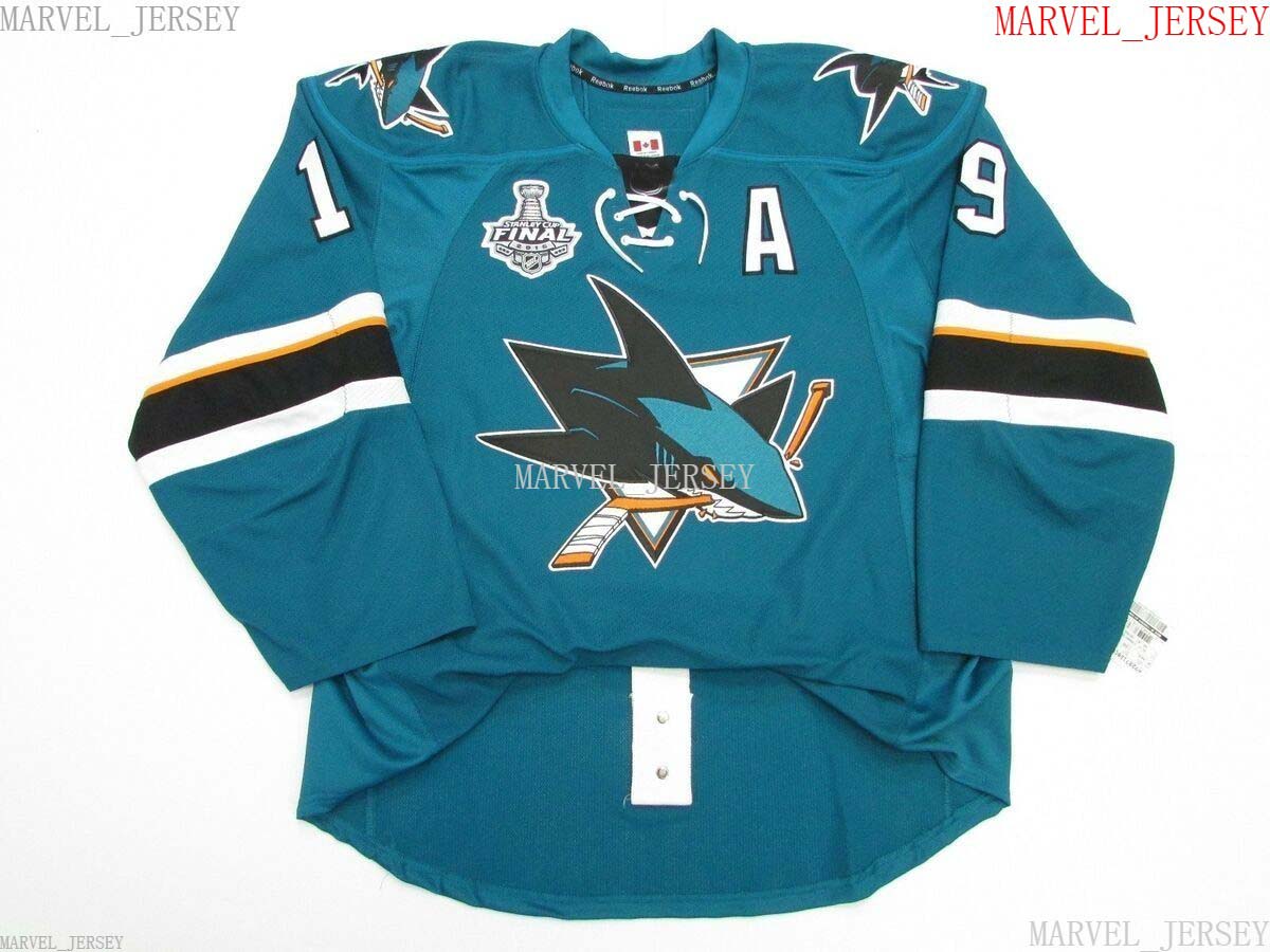 

Cheap custom THORNTON SAN JOSE SHARKS HOME 2016 STANLEY CUP JERSEY Stitch any name number -5XL, As pic