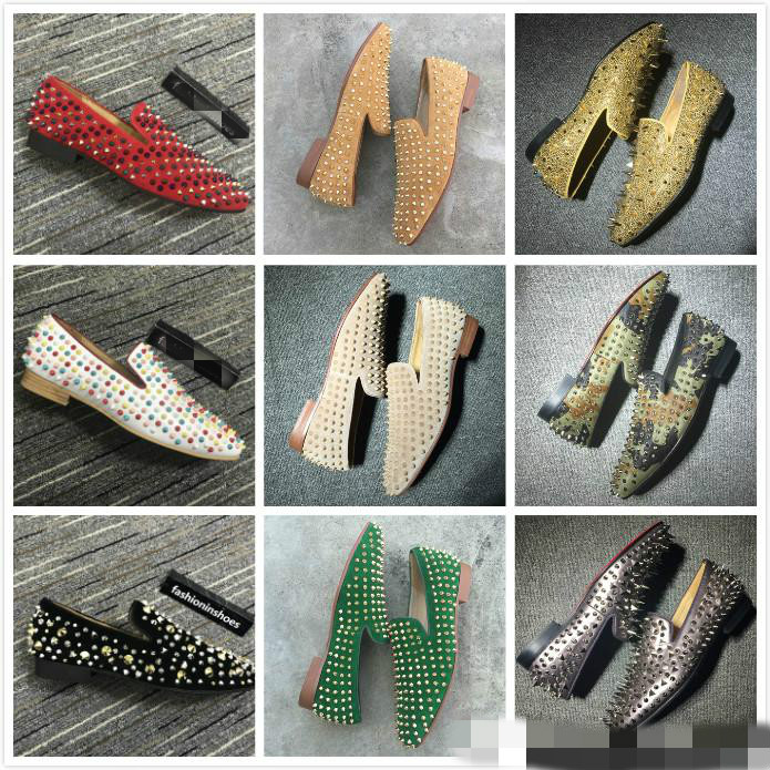 

luxurys designers red bottoms loafer des chaussures men dress shoes vintage Casual Party Wedding Shoes spikes oversized loafers kanye sock, S1
