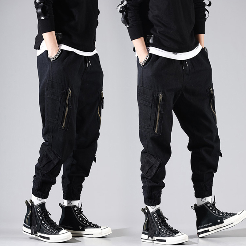 

2021 New Japanese Style Fashion Men Jeans Multi Pockets Casual Cargo Pants High Quality Wide Leg Trousers Streetwear Hip Hop Joggers Ybj5, Khaki