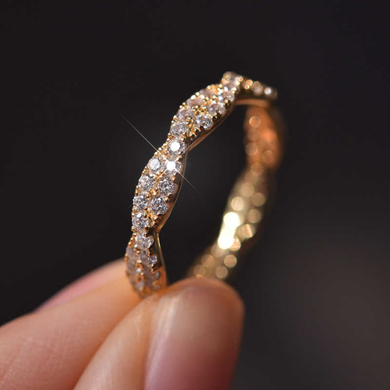 

14k Gold Filled White Diamond Ring for Women Fine Silver Color 925 Jewelry Bijoux Femme Gemstone Anillos Mujer Bizuteria Rings