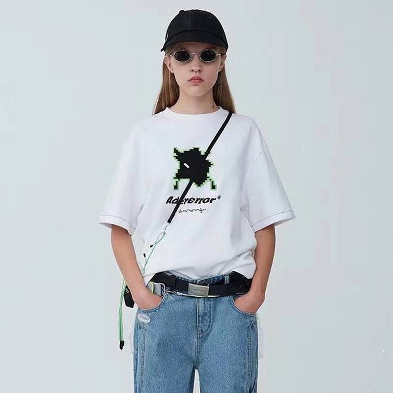 

2021 New T-shirt Monster Embroidery Men Women High Quality Top Tees Couple Lovers Casual Loose Adererror t Shirt 1iag, Purpe3