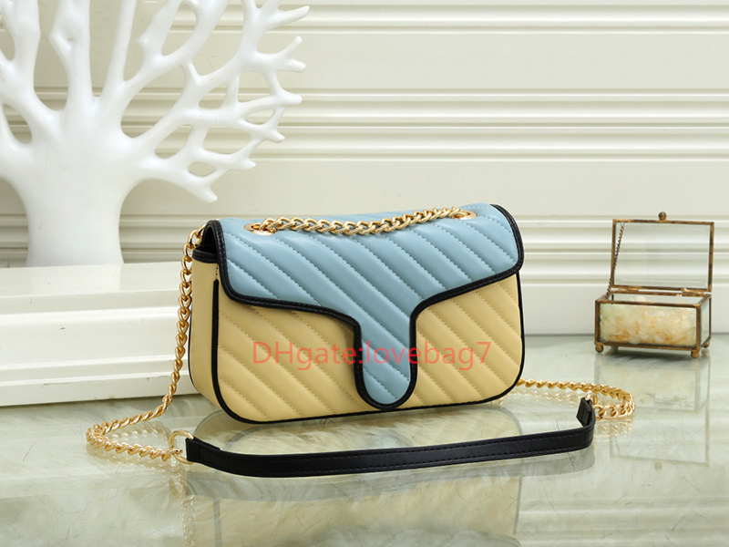 

Fashion Designer Women Letters Bag Crossbody Messenger Shoulder Bags Good Quality Leather Purses Ladies Handbag Golden chain, Box