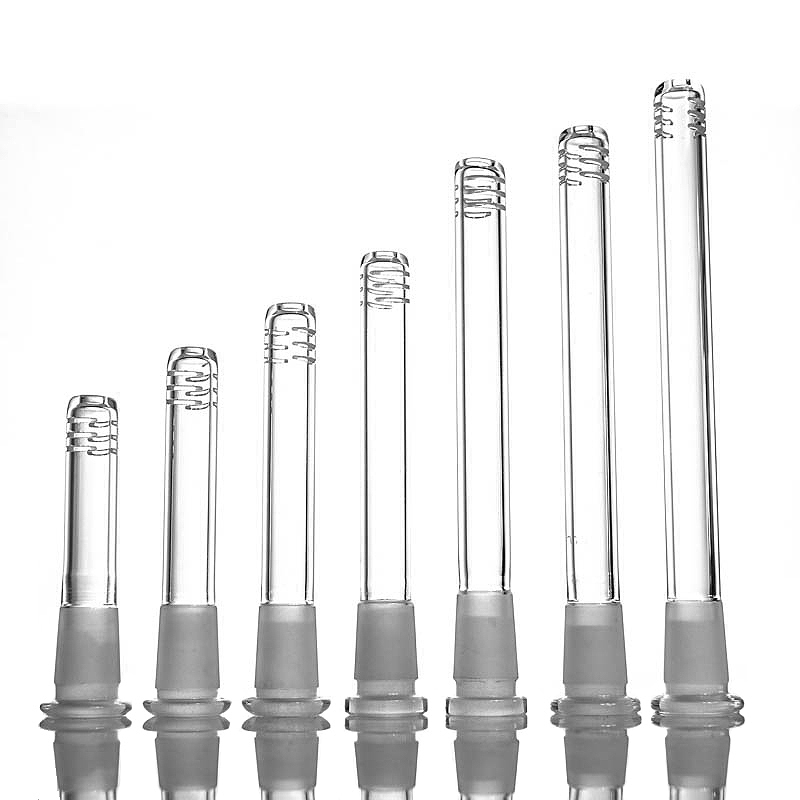 

Glass downstem for hookahs diffuser/reducer 18.8mm CC-01 down tube stem 2.5inch to 6.5inch with 6 cuts