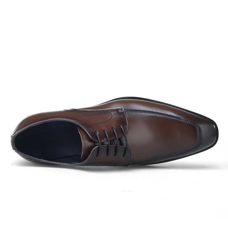 

dress shoes clÃ¡ssico estilo europeu dos homens brown derby sapatos couro vaca superior rendas atÃ© masculinos lisos vestido para festa w8oj, Black