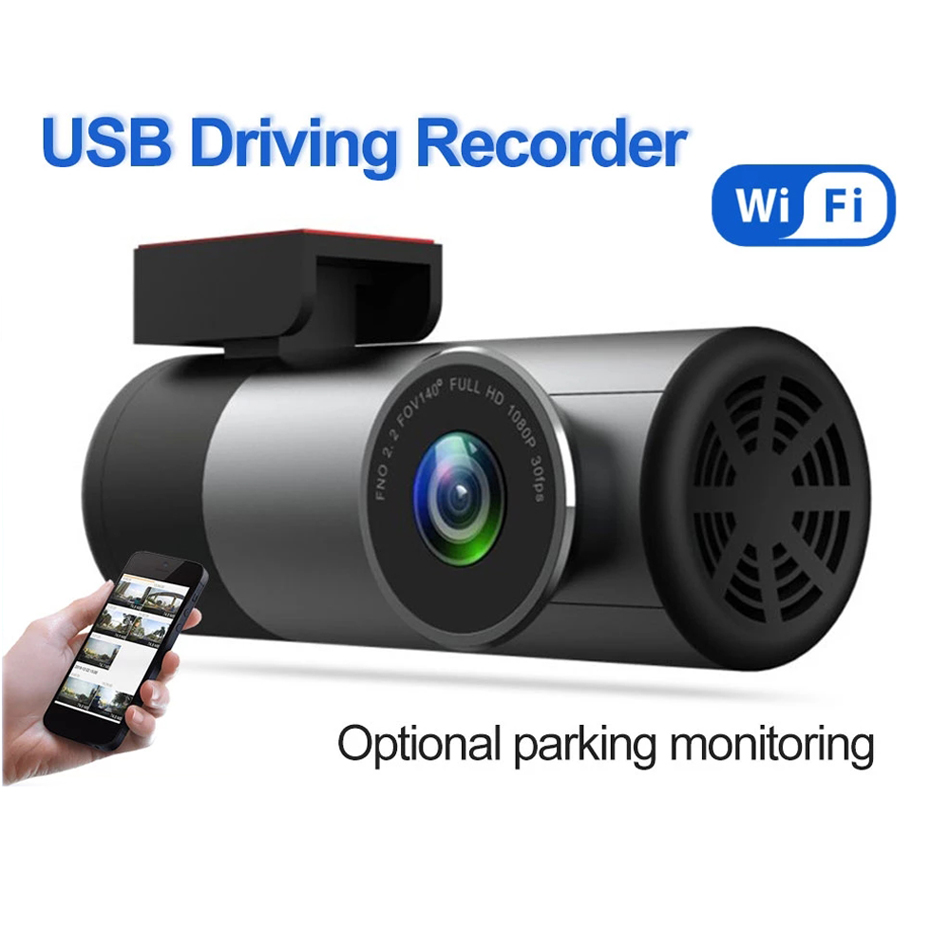 1080p HD CAR DVR Driving Night Vision Wi-Fi Dash Camera Записывает 170 ° широкоугольная парковка.